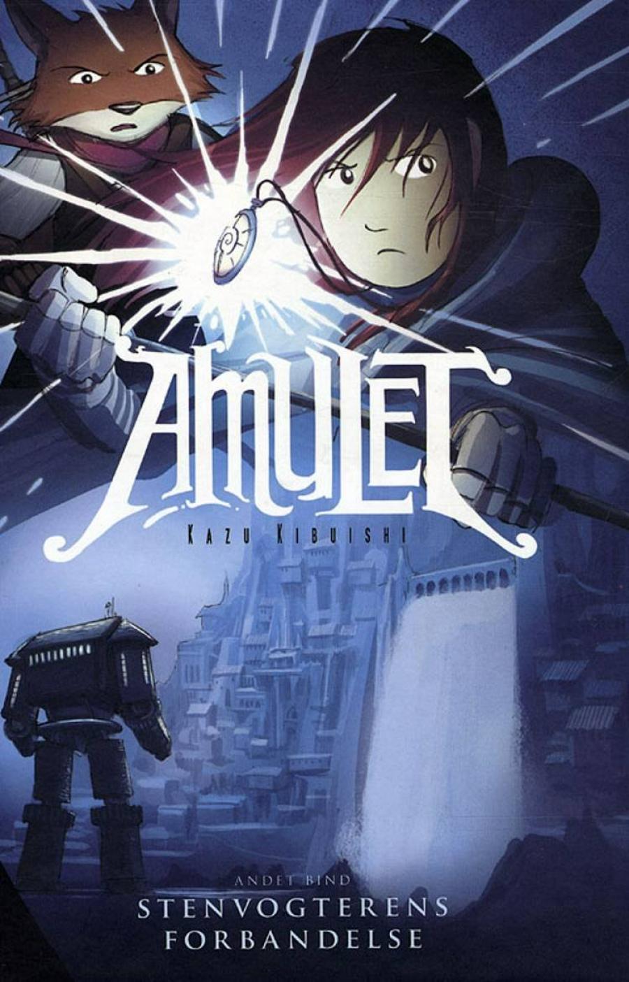 Forsidebillede af tegneserien Amulet 2 Stenvogterens forbandelse af Kazu Kibuishi 