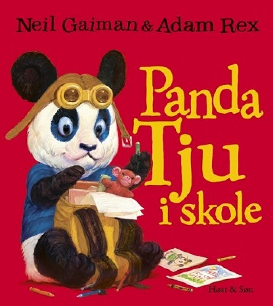 Forside af billedbogen Panda Tju i skole af Neil Gaiman