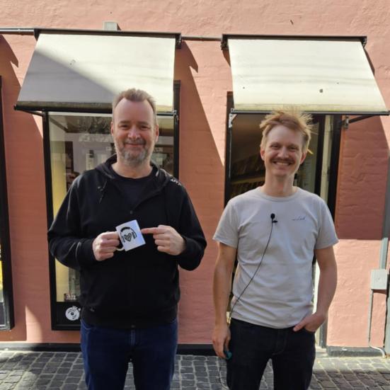 Foto af Jan Jensen fra Lakridspizza og Mathias fra Aalborg Bibliotekerne