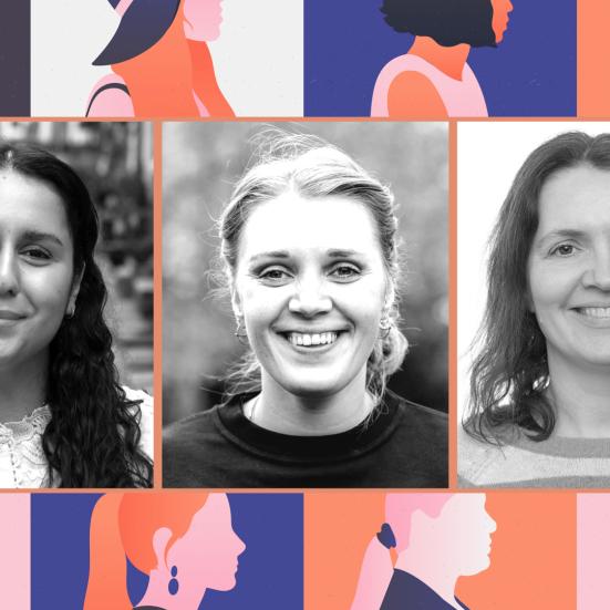 Portrætfotos af tre kvinder