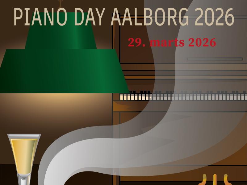 Grafisk illustration med teksten "piano day aalborg 2026"