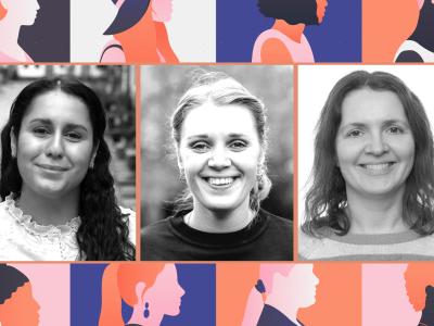 Portrætfotos af tre kvinder